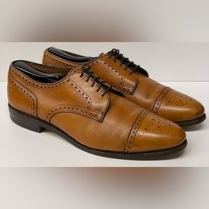 Allen Edmonds Sanford Wing Tip Oxfords Shoes Men's 10 Brown Leather Cap Toe USA